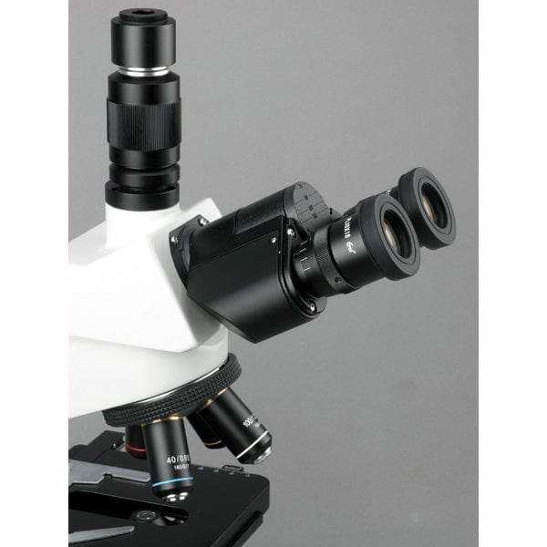 AmScope T580 Series Biological Research Grade Simul-Focal Trinocular Compound Microscope 40X-2000X Magnification with 20W Halogen, 3D Mechanical Stage