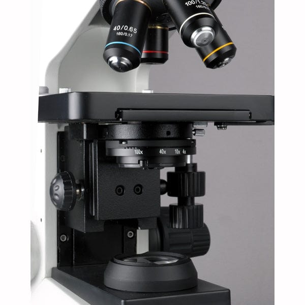 AmScope T580 Series Biological Research Grade Simul-Focal Trinocular Compound Microscope 40X-2000X Magnification with 20W Halogen, 3D Mechanical Stage
