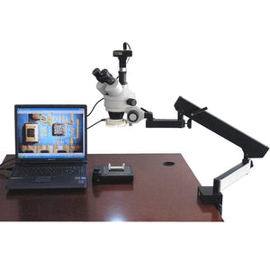 3.5X-90X Articulating Stereo Microscope with 54-LED Light + 10MP Digital Camera