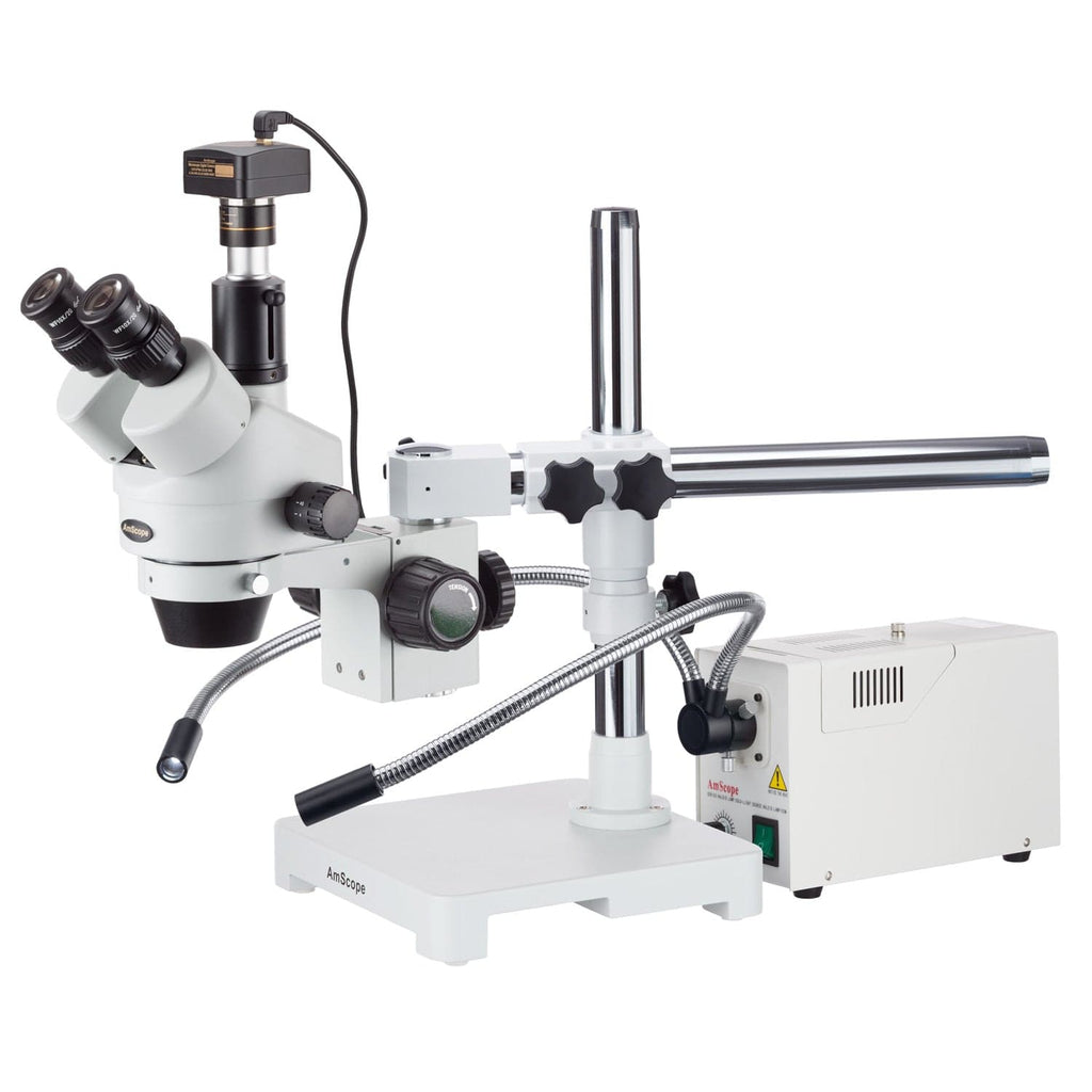 AmScope SM-3TZ-FODR-5M Digital Enabled Trinocular Stereo Microscope wi ...